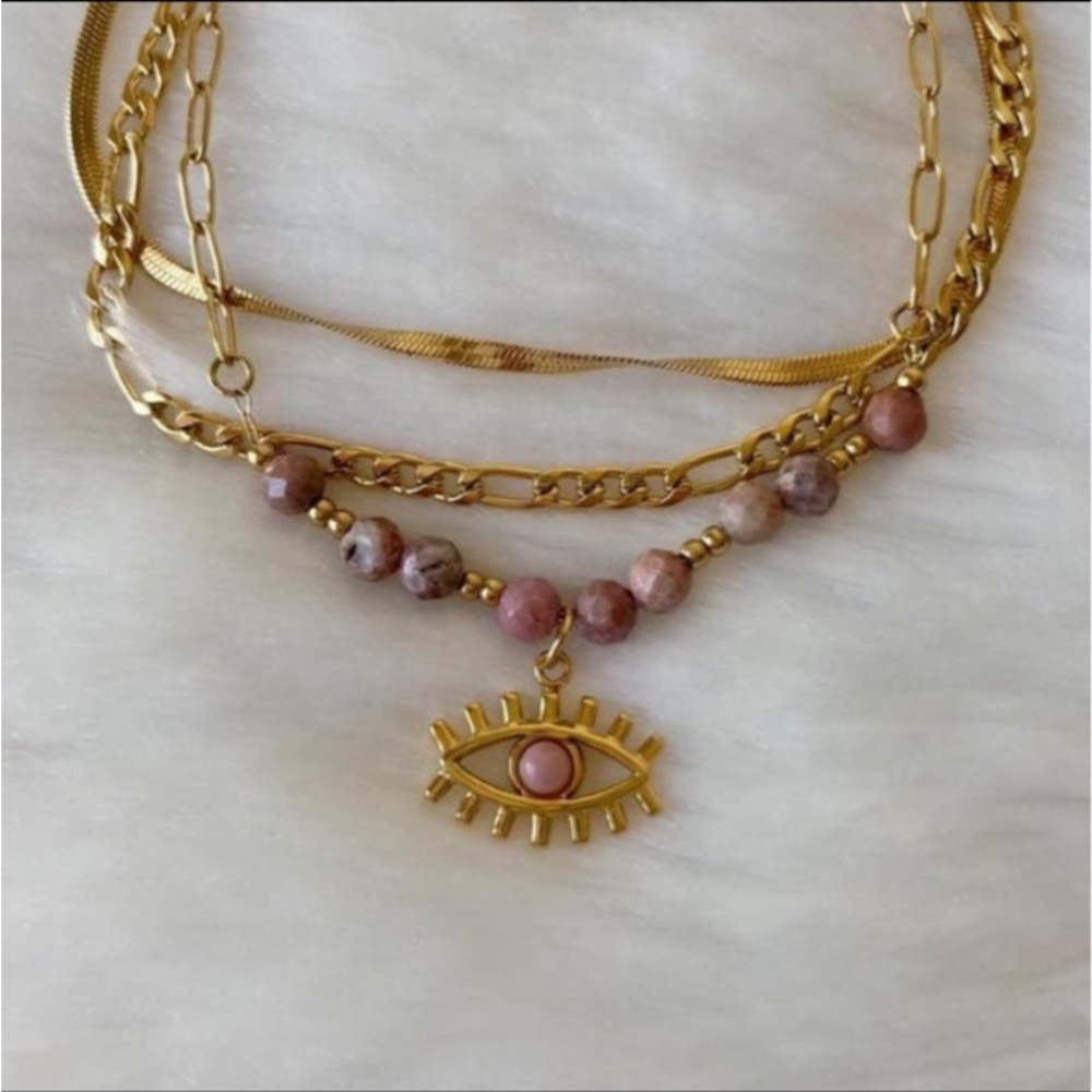 Dialogote Stone Evil Eye Layered Bracelet
